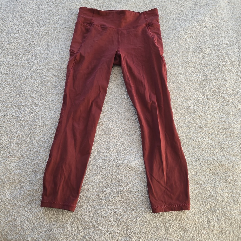 Lululemon Cropped Leggings Mulled Wine (Burgundy) Size 8 Athleisure Yogo Gym